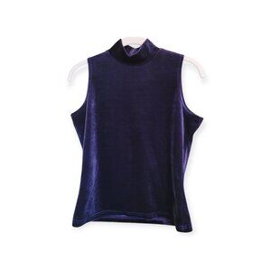 Y2K Dalmy’s Velvet Mockneck Tank – Deep Purple/Midnight Blue – 90s Holiday Party